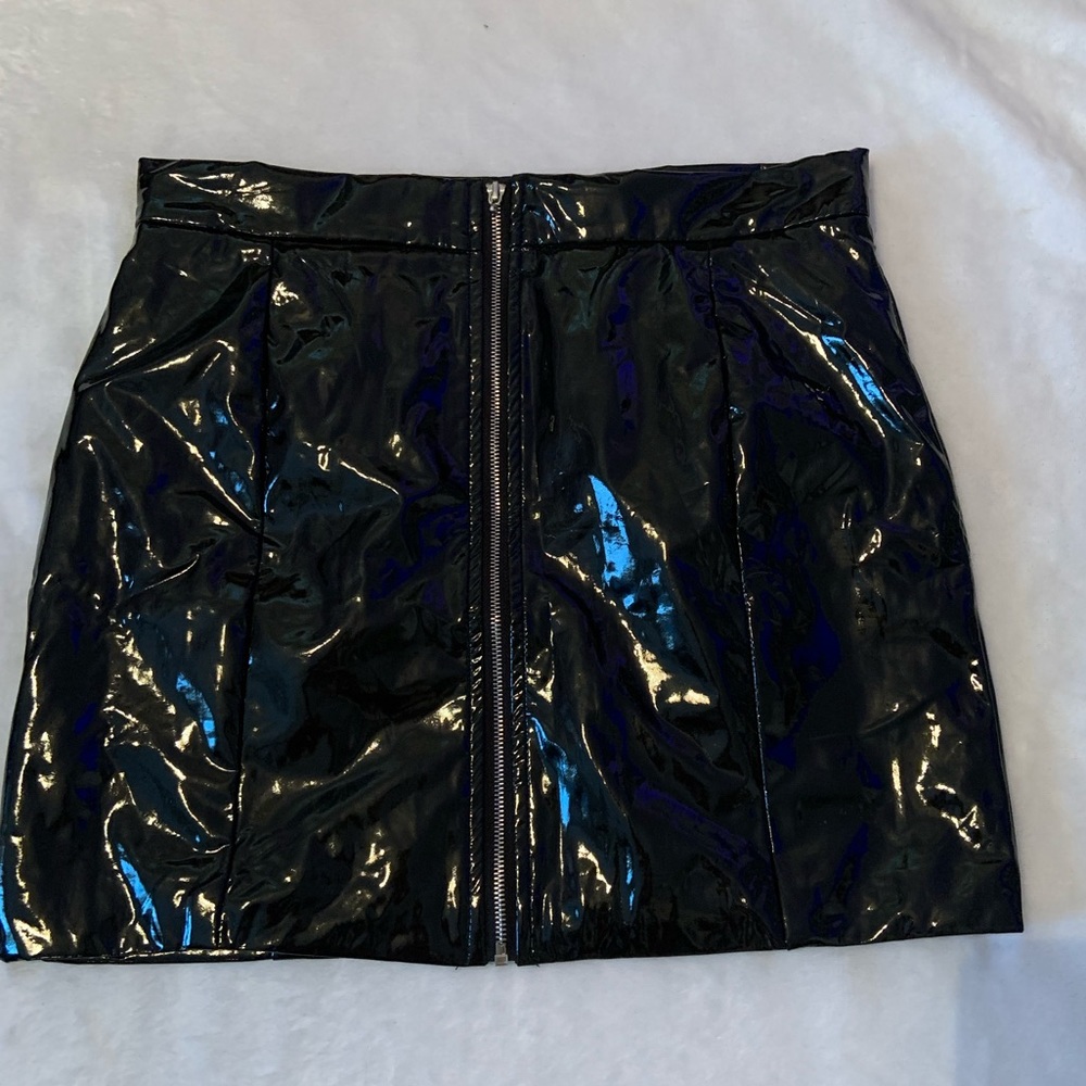 Black leather skirt